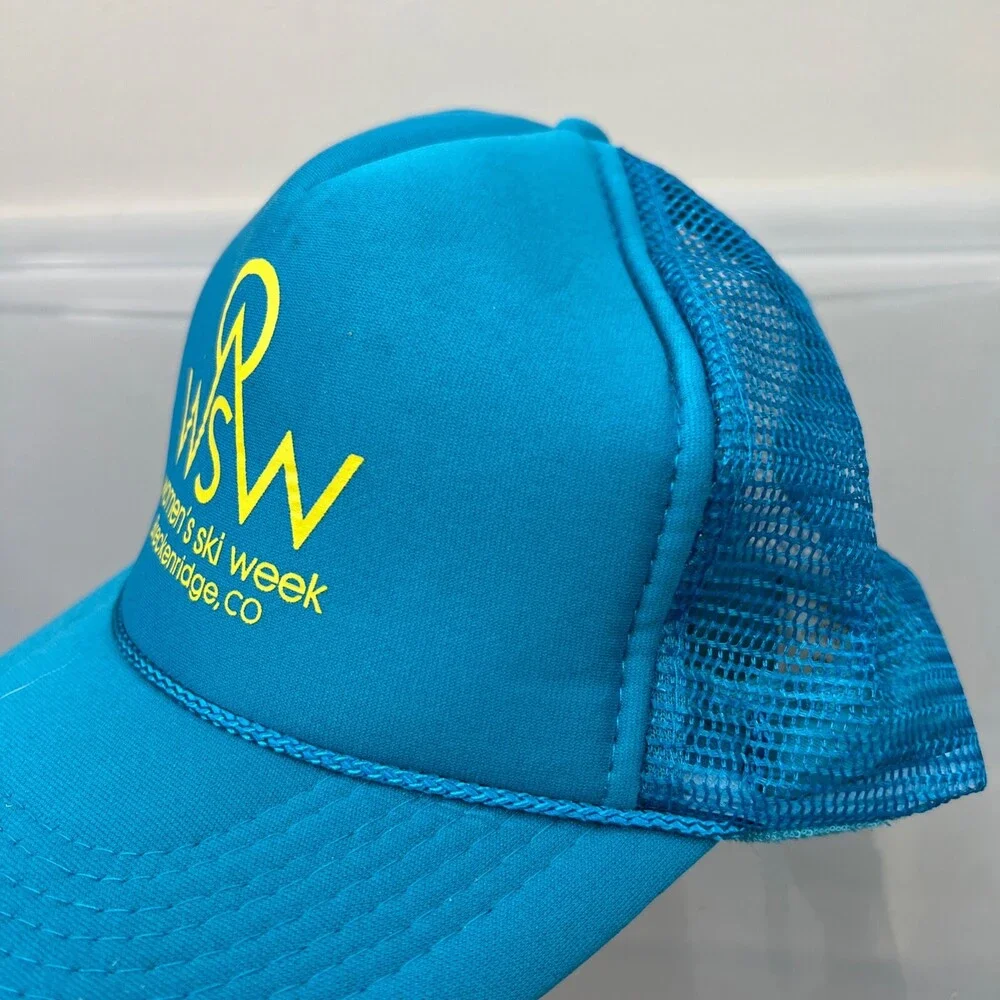 Otto Ski Week Trucker Hat Womens Adjustable Blue Snapback Mesh Winter Sports Cap
